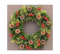 45/50/60 / 80cm Christmas wreath, pre-lit artificial Christmas wreath Artificial Christmas wreath for the winter Christmas holiday decor with mixed decoration section W 60cm