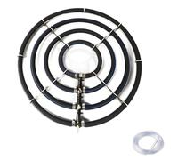 45.55 cm Pond Air Diffuser Including 4 m Hose for Fine, Even Bubbles | Microporous Four-Loop Aeration Ring with Clear 8 mm ID Airline, Diffuser Tube ID/OD 10 x 16 mm for Garden Fish Pools, Black