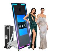 45‘’/65‘’ Mirror Photo Booth(Flight Case) - Support Multiple Languages, Touch Screen Magic Mirror Booth Machine - Mini Pc(I5-8gb+256gb), for Wedding, Party Events