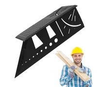 45/90 Degree Mitre Angle Measuring Template Tool - Woodworking Square Size Measure Ruler | 21.5x7.2x6cm ABS Carpenter Layout Gauge for Timber Pipes Three Dimensional Items | T Square Woodworking Tool