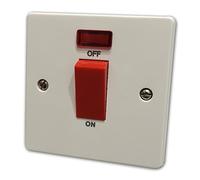 45 AMP DP Switch 1 Gang Plate Cooker Switch Neon