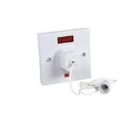 45 Amp Pull Cord Switch with Neon - Shower Switch - White