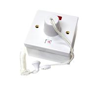 S-LINE 45 Amp Shower Switch Ceiling Pull Cord Comes with 44mm Surface Backbox - Double Pole