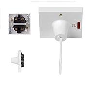 45 Amp Shower Switch Ceiling Pull Cord Comes with 47mm Surface Backbox - Double Pole (WHITE)