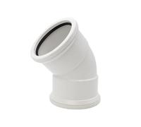 45° Bend (Double Socket), White Kayflow 110mm Soil & Waste Pipe Fitting