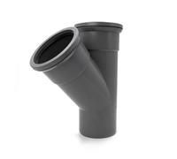 45° Branch (Double Socket), Grey Kayflow 110mm Soil & Waste Pipe Fitting
