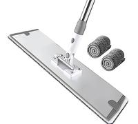 45 cm Large Flat Floor Mop Head，Floor Mops, Professional Microfiber Flat Mop with 140cm Adjustable Handle for Home Mall Hotel Office Garage Floor Cleaning