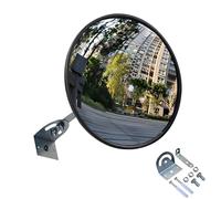 45 cm Safety Mirror with Wall Mount Bracket, Adjustable Convex Traffic Mirror, Wide Angle Driveway Mirror for Garage, Traffic, Driveways, Office, Courtyard, Warehouse（Diameter 45 cm）