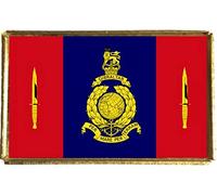 45 Commando Royal Marines Military Gold Colour Badge With A Velveteen Bag
