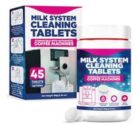 [45 Count, 180g Bottle] Milk System Cleaning Tablets for Automatic Coffee Machines - Compatible with Jura Automatic Coffee Machines - Includes Cleaning, Descaling Tablets, and Milk System Cleaner