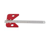 45 Degree Angle Scribe Woodworking Center Line Gauge, Carpenter Layout Tool Set, Aluminum Alloy Center Finder with Removable Steel Ruler, Multi - Purpose Scribing Ruler for Round a