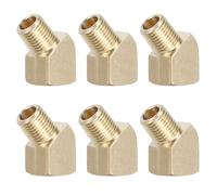 45 Degree Barstock Street Elbow, 1/4" NPT Male to 1/4" NPT Female, Brass Pipe Fitting, Coupling Connectors, 5Pcs Pipe Adapter
