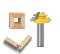 45 Degree Lock Miter Router Bit, 1/2-Inch Shank, 1-3/8-Inch Cutting Width, Woodworking Joinery Bit