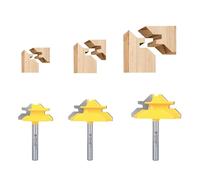 45 Degree Lock Miter Router Bit 3-Piece Set, for 1/2”, 5/8”, 3/4” Cutting Height.1/4 Inch Shank .Woodworking Tools Joint Router Bits Easy to Create Lock Miter Joint