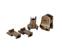 45 Degree Offset BUIS Backup Iron Sight Set, D-Style Dual Aperture Rapid Transition, Fits Picatinny & Weaver Rail Mount