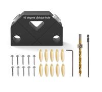 45 Degree Pocket Hole Jig Kit, Aluminum Alloy CNC Woodworking Drill Guide for Strong Fastener-Free Joints, Furniture and Frame Making Tool