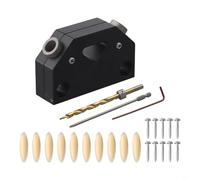 45 Degree Pocket Hole Jig Kit for Woodworking Drill Guide and Aluminum Locator for Fastener Dowel Joints with No Glue Clamp Needed (9.5mm)