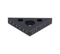 45 Degree Triangle Ruler Durable Aluminum Alloy 15mm Thickness Metric Angle Measuring Tool for Woodworking and Carpentry Black