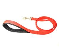 45" Deluxe Short Close Control Dog Lead With Padded Handle For Comfort With Double 25mm Strong Webbing In (Red)