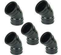 45° Double Socket Bend 110mm Soil Pipe Fittings - Black 110mm Soil & Waste Pipe Fitting (5 Pcs)