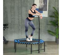 45" Fitness Trampoline with Adjustable Handle, LED Lights, Blue SPORTNOW Blue One Size