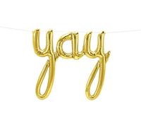 45" Gold "Yay" Script Foil Balloon 59772 from Northstar Balloons