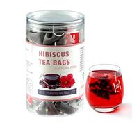 45 Hibiscus Tea Bags - Dried Hibiscus Flower Tea - Natural Roselle - Edible Herbal Roselle Rosehip Tea - Caffeine-Free, Gluten-Free, Non-GMO