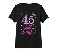 45 It's My Papa's Birthday Pink Crown 45 Years Old Premium T-Shirt