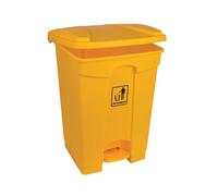 45 LITRE WASTE PEDAL BIN STEP ON NAPPY WASTE COMMERCIAL MEDICAL KITCHEN PROFESSIONAL RECYCLE RECYCLING CLINICAL INDOOR & OUTDOOR (Yellow)