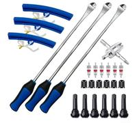 45 Manganese Steel Tire Lever Set Rim Protector | 45 manganese steel, 15 inch levers, valve core remover, rim protectors, car bike repair
