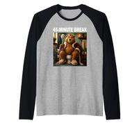 45-Minute Break Bear Funny Bathroom Toilet Humor Dad Raglan Baseball Tee