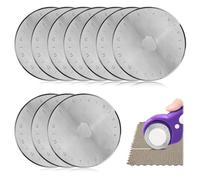 45 mm Rotary Cutter Blade for Fits Fiskars Turecut Olfa Cutters, 10PCS Heavy-Duty Rotary Cutter Replacement, Fabric Cutting Blades for Scrapbooking, Card Making, Fabric, Paper, Vinyl