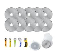45 mm Rotary Cutter Blade (Pack of 10),Precise Cutting & Long Lasting Easy Replace Universal Replacement Rotary Cutter Blades for Fabric Cutters & Sewing Cutters