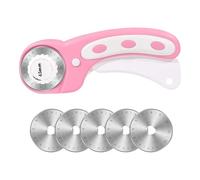 45 mm Rotary Cutter Fabric Cutter Set - Rotary Cutter with 5 Replacement , Fabric Cutter with Ergonomic Handle | Sewing Rotary Cutter, Round Cutter for Quilting Fabric Leather Sewing Work