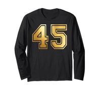 45 Number Forty-Five Team Sports Graphic Varsity Matching Long Sleeve T-Shirt