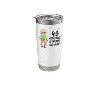 45 Officially Grumpy Old Man Over The Hill Funny Stainless Steel Insulated Tumbler