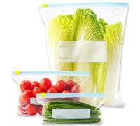 45 Pack Freezer Bags, Thick Zip Lock Bags for Food Storage, Ziploc Bags, Ziplock Bags Food, Reusable Ziplock Bags for Meal Prep, Travel Essentials and Bulk Freezing, 3 Sizes (Small, Medium, Large)