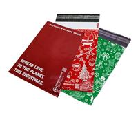 (45 Pack) Mixed (15 of Each) Red/Green/Reindeer Christmas Xmas Poly Postal Self Seal Bags Strong Mailing Bags Postage Packaging Assorted Mailers Posting Shipping Post Parcels Package Bags