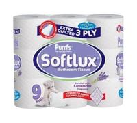 45 Pack Purrfs Softlux Bathroom Tissue, 3-Ply Extra Quilted, Lavender Fragrance, 45 Rolls
