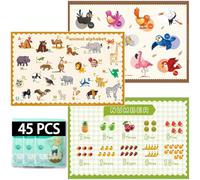 45 Pack Sticky Disposable Placemats for Baby & Toddlers,Toddler Placemat 12"x18" Kids Table Mat for Party, Picnic Table, Restaurants Dining Table Travel Essentials for Toddlers with 3 Designs