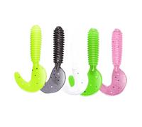 45-Pack T-Tail & Roll Tail Soft Baits Micro Thread Bait Set Complete Mixed Insect Bait Kit Compatible with Bass & Panfish(3CM)
