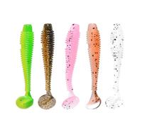 45-Pack T-Tail & Roll Tail Soft Baits Micro Thread Bait Set Complete Mixed Insect Bait Kit Compatible with Bass & Panfish(4.5CM)