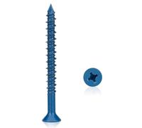 45 Packs, Concrete Screw Anchor, 3/16" x 2-1/4", Blue Flat Head Screws for Anchoring to Masonry, Brick, Block, Cement or Stucco