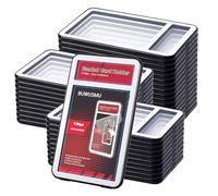 45 pcs 130pt Plastic Graded Card Holders, Black Border, Card Protectors with Label Position for Trading Cards, Slab Baseball Fit for MTG TCG and Sport Cards Storage and Display