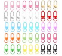 45 Pcs Colorful Lobster Claw Clasps for Keychains, Small Metal Lobster Clasp Keychain Swivel Snap Hooks Lanyard Clips for Jewelry Making Connector DIY Craft Projects