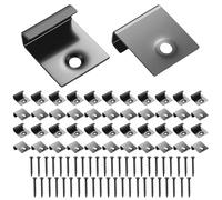 45 Pcs Composite Decking Clips, Stainless Steel Composite Decking Ground Buckle Clips Fixings Starter Clip Hidden End Clip Sets, with Screws (8mm)