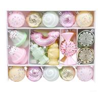 45 PCS Cookie Man Hand Painted Ornaments Set for Holiday Tree Decoration Featuring Plastic and Easy Hanging Loops (Red Green Brown)