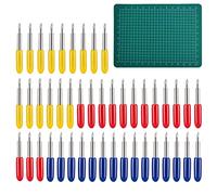 45 pcs Cutting Blades, fine tip Blades Plotter Blades,with 1 Piece Graduated Cutting Pad; for Paper, Film, Fabric, Foam Board, 30, 45, 60 Degree Cutter Reusable