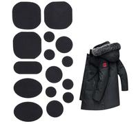 45 PCS Down Jacket Repair Patches Self-Adhesive Repair Patches Ripstop Nylon Fabric Pre-Cut Waterproof Tear Resistant for Repairing Clothing, Sleeping Bags, Tents, Outdoor Gear - Black