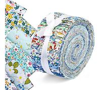 45 Pcs Fabric Jelly Rolls, Jelly Roll Strips for Quilting, Patchwork Craft Cotton Quilting Fabric, Plain Weave Cotton for Sewing Project (Blue Series)